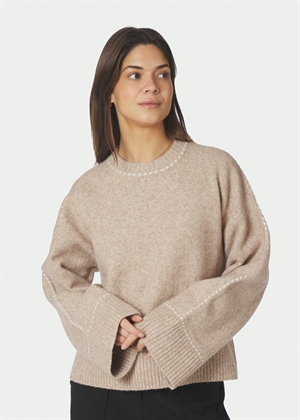 Roeme stitch strik Beige Melange Neo Noir